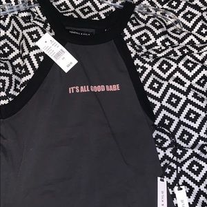 brand new with tags black and grey shirt